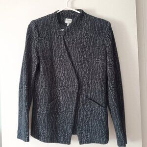 GIORGIO ARMANI COLLEZIONI Blue Textured Asymmetric Blazer